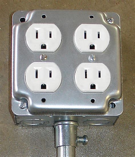 2x2 electrical box|duplex receptacle outlet box.